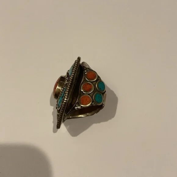 Vintage Men’s Sterling Silver Southwestern Turquoise Ring Jewelry Heavyweight